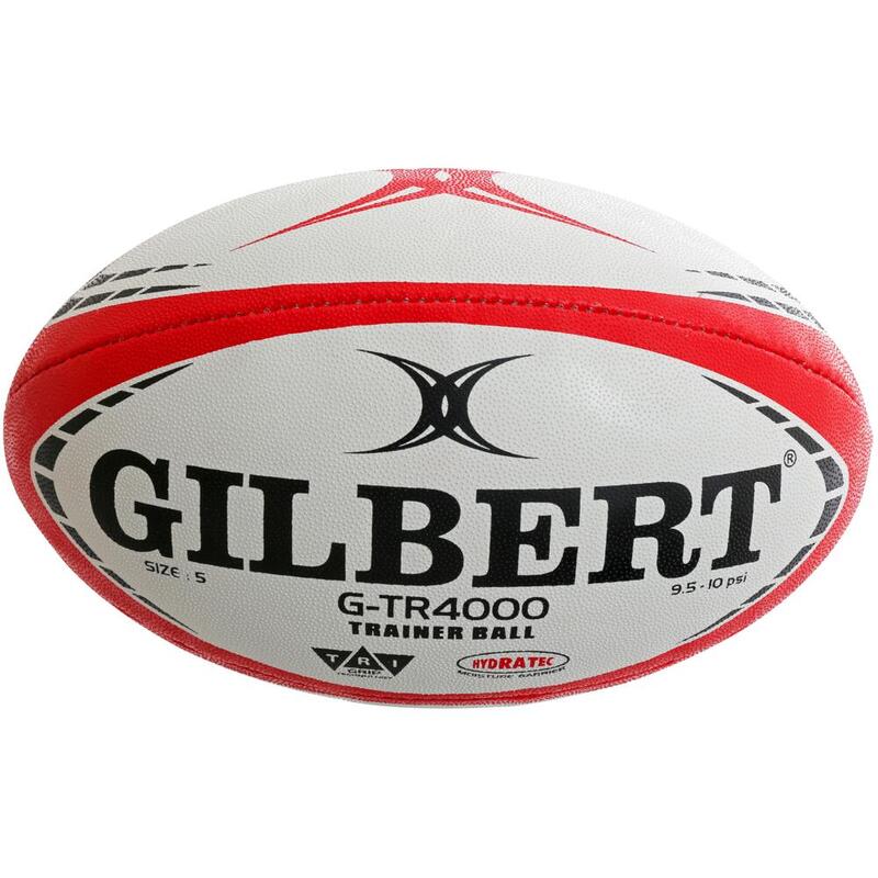 GILBERT G-TR4000 Training Rugby Ball (Size 4/Size 5) - Red/White