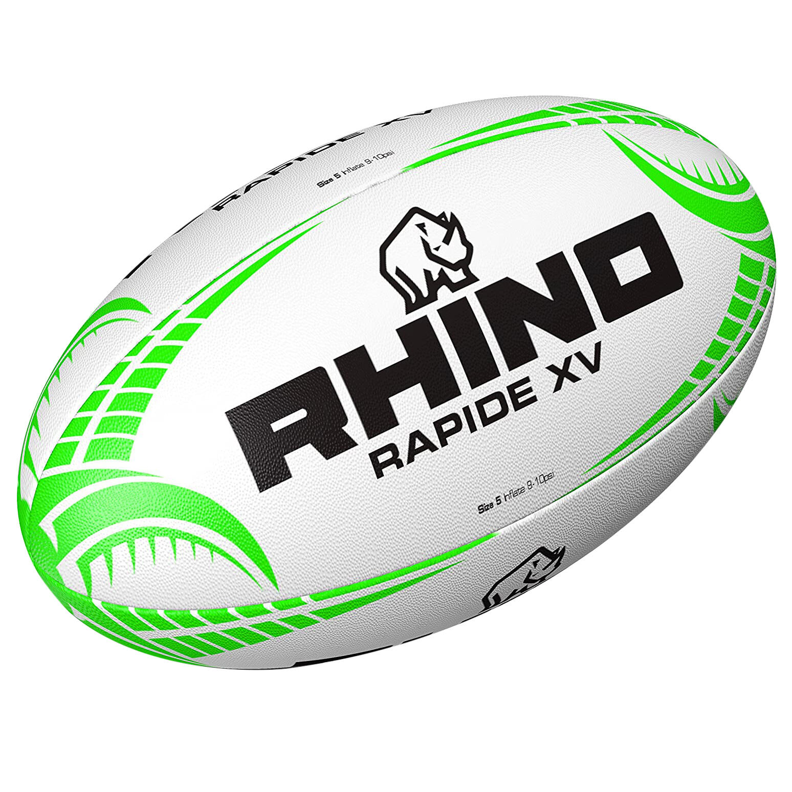 Rapide XV Rugby Ball (White/Green) 1/3