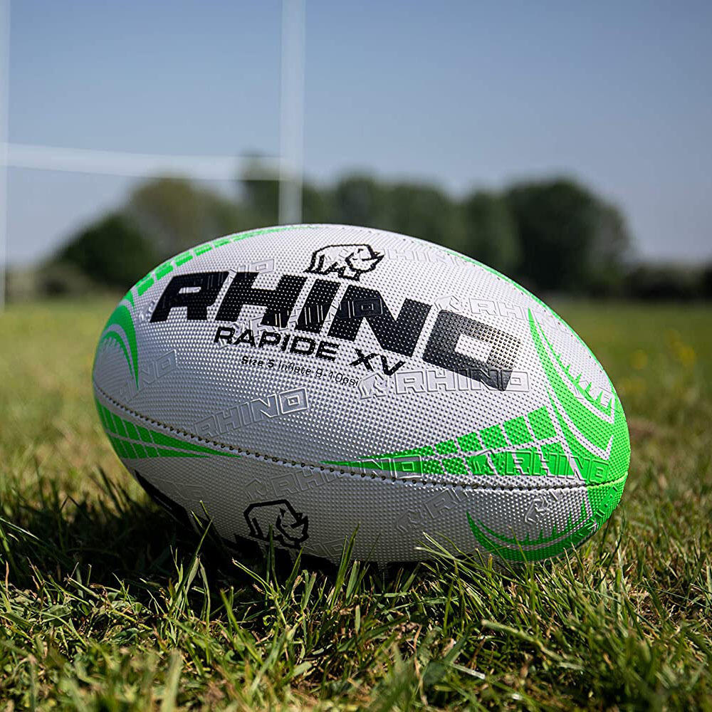 Rapide XV Rugby Ball (White/Green) 3/3