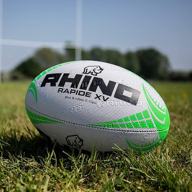 Ballon de rugby RAPIDE (Blanc / Vert)