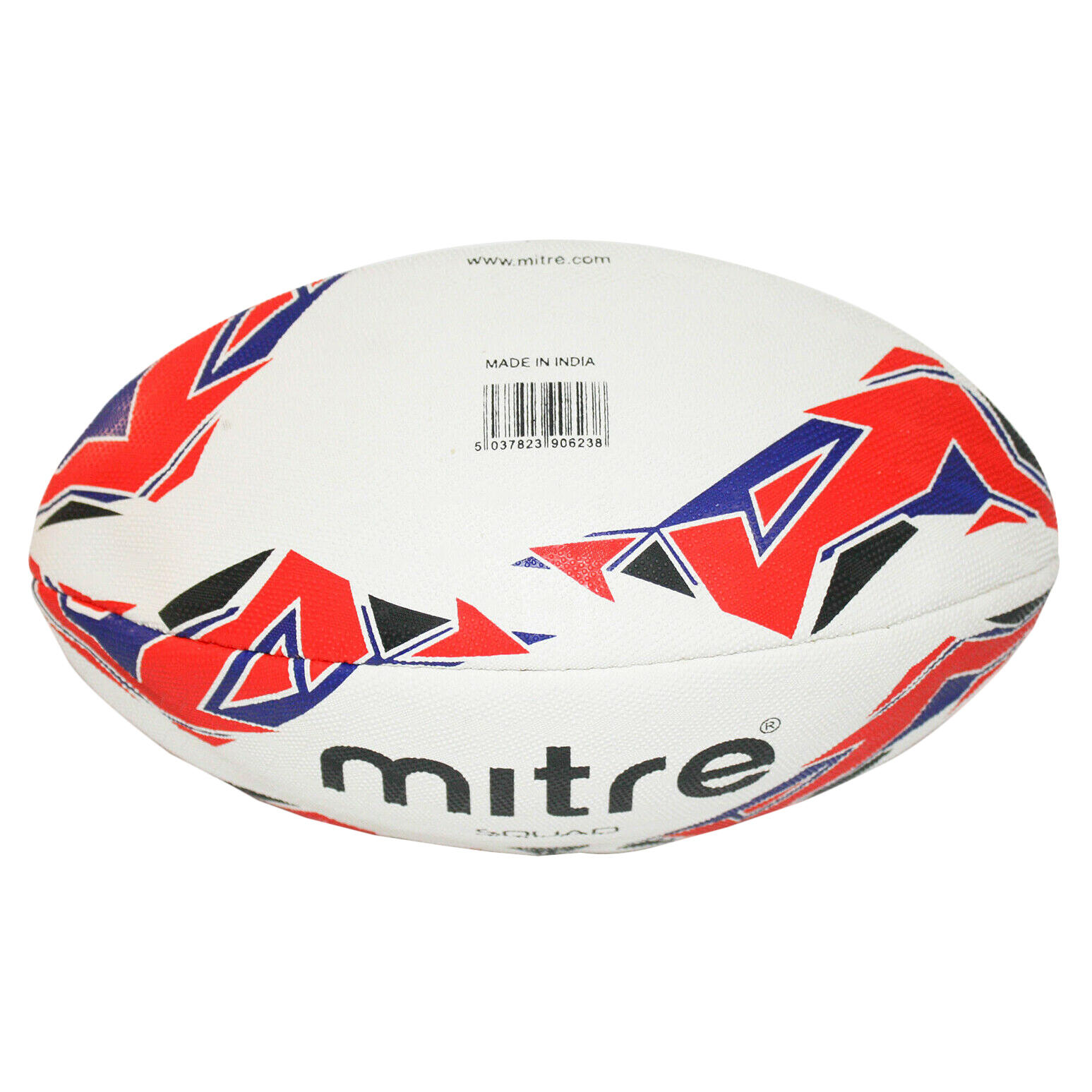 Squad Rugby Ball (White/Red/Blue) 3/4