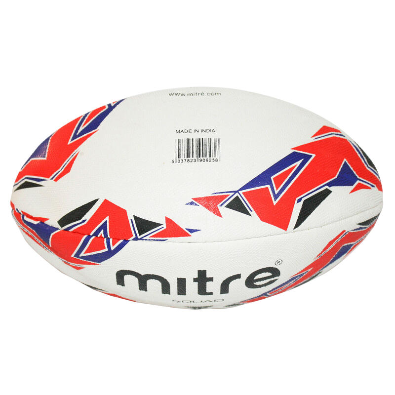Ballon de rugby SQUAD (Blanc / Rouge / Bleu)