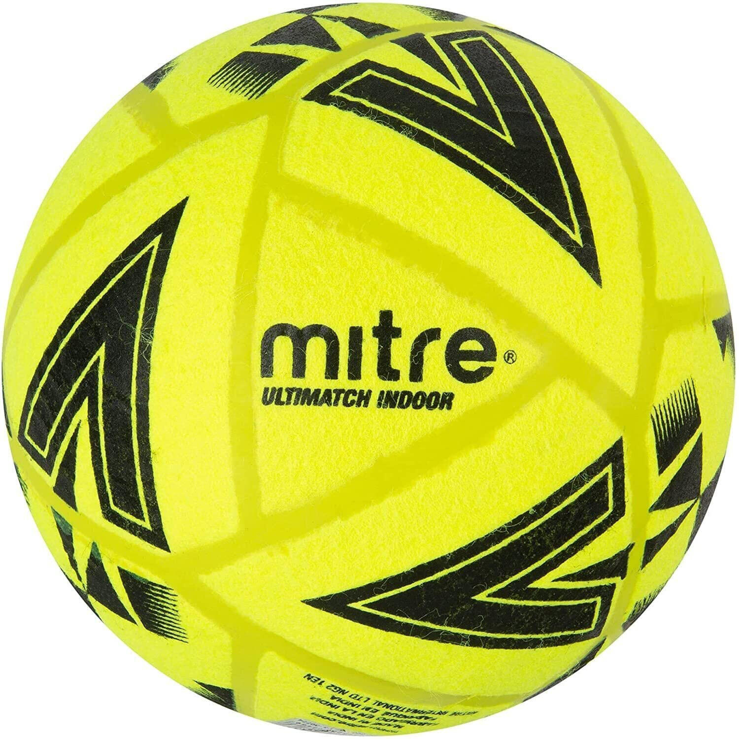 MITRE Ultimatch Indoor Football (Yellow/Black/Grey)
