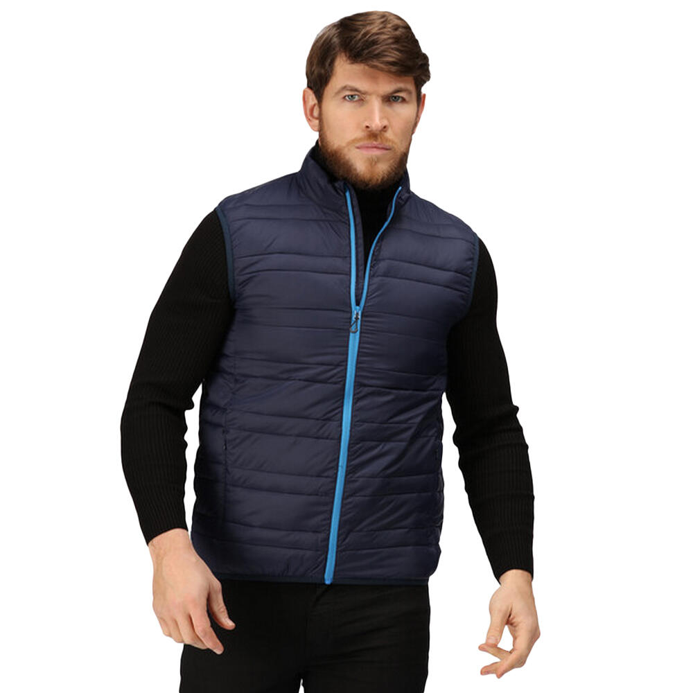 Mens Fire Down Padded Bodywarmer (Navy/French Blue) 2/4