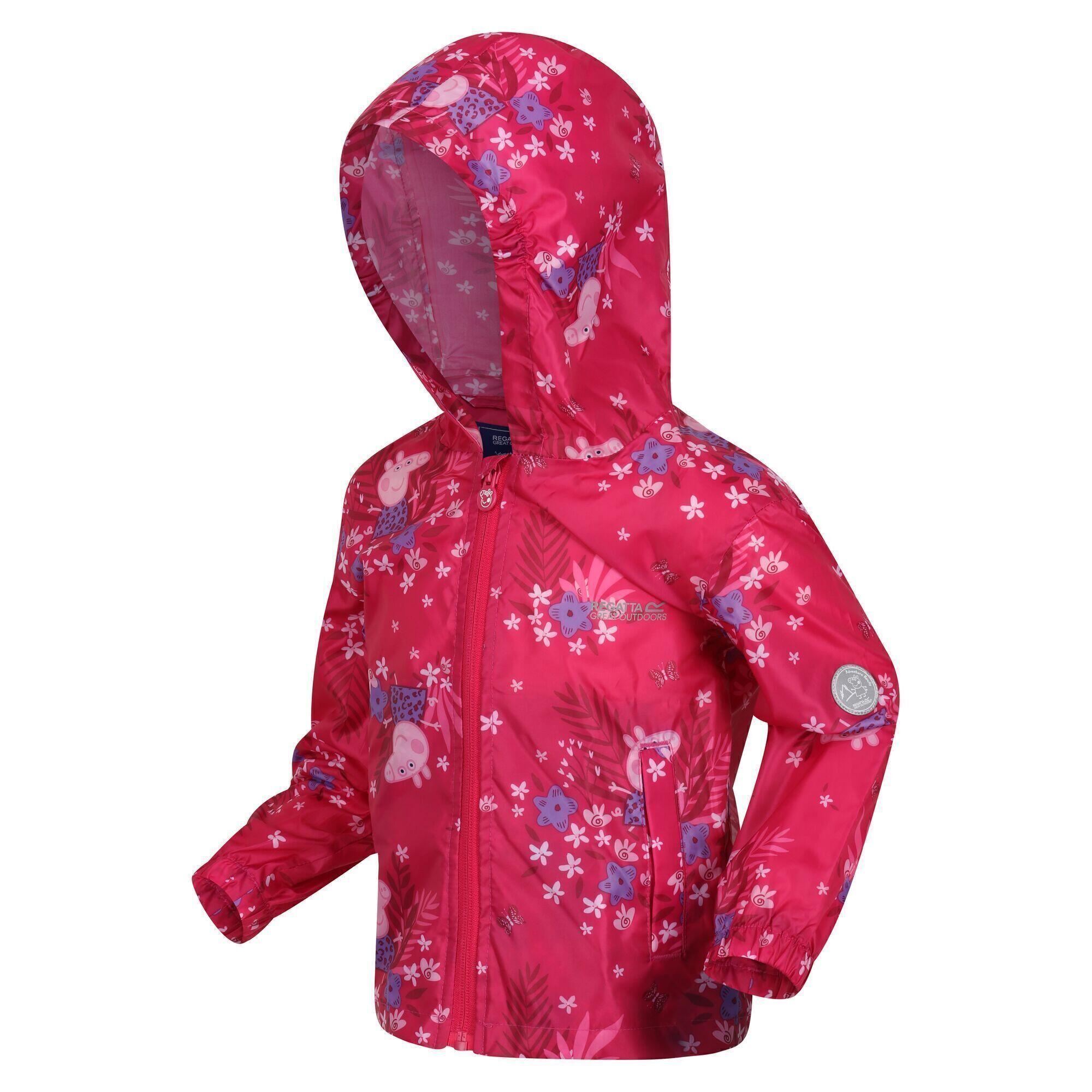 Childrens/Kids Peppa Pig Packaway Waterproof Jacket (Fusion Pink) 3/5