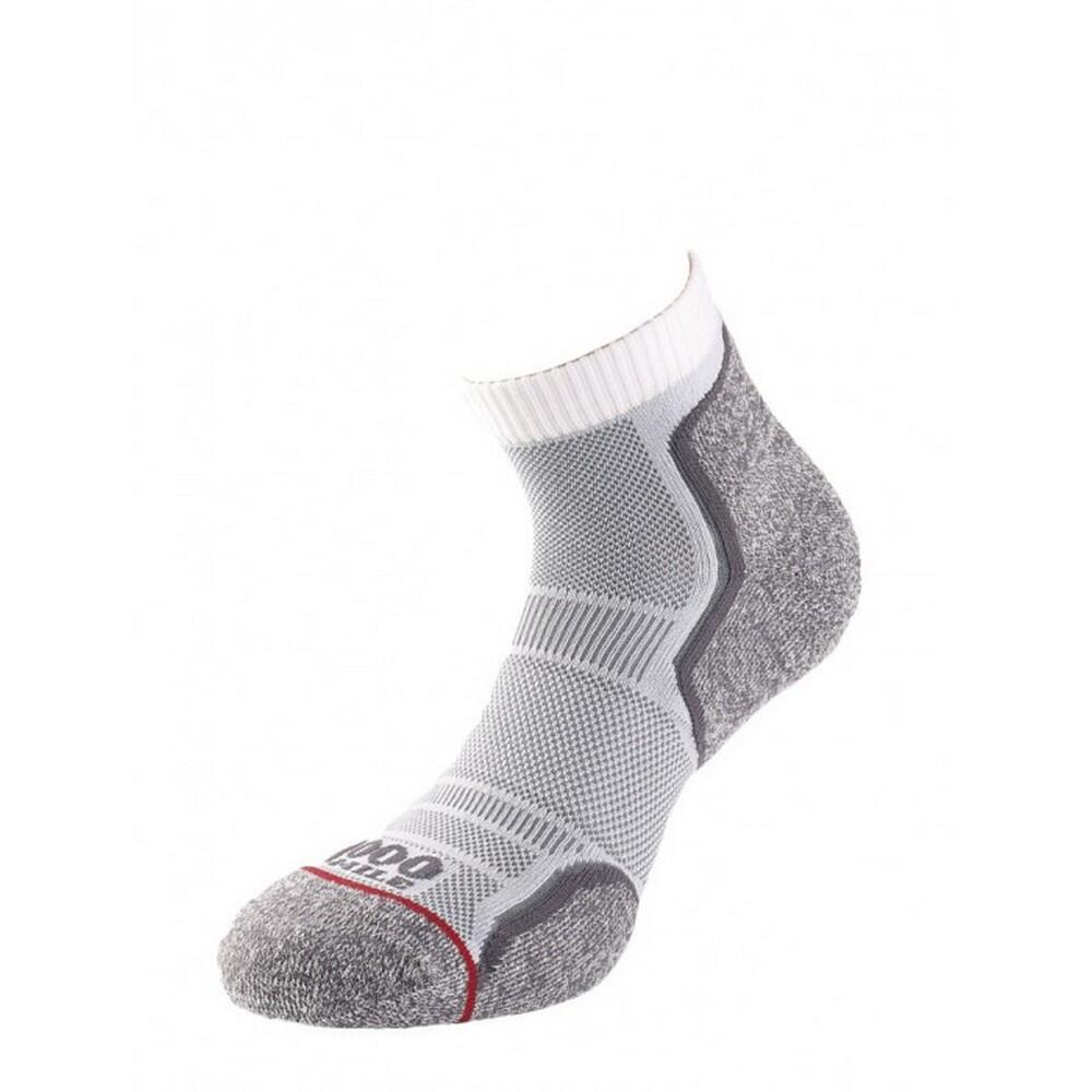 1000 MILE Mens Ankle Socks (Pack of 2) (White/Grey)