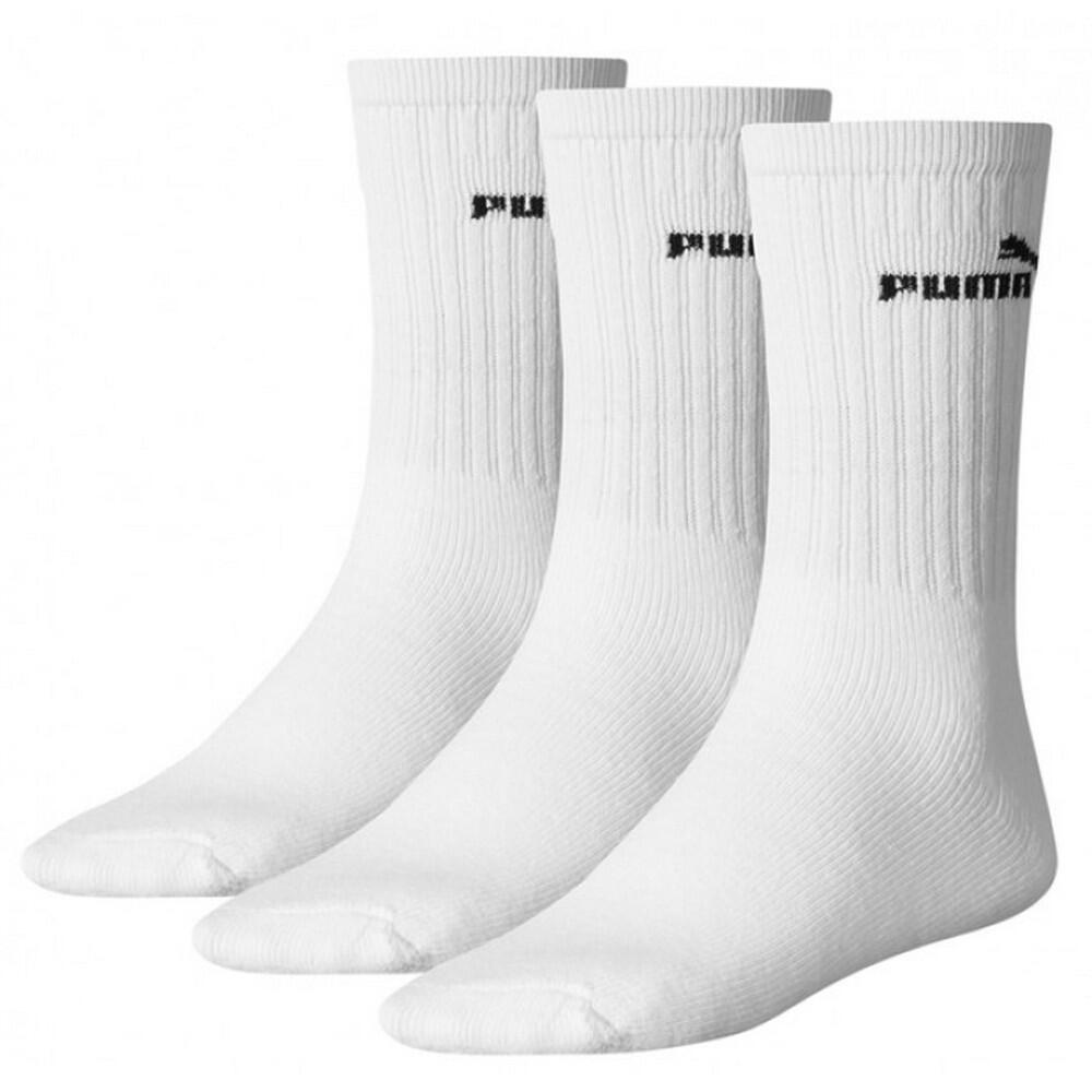 PUMA Unisex Adults Crew Socks (Pack Of 3) (White)