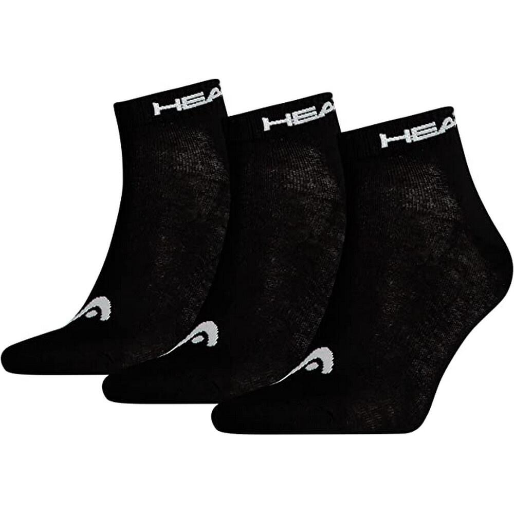 Mens Quarter Socks (Pack of 3) (Black/White) 1/3
