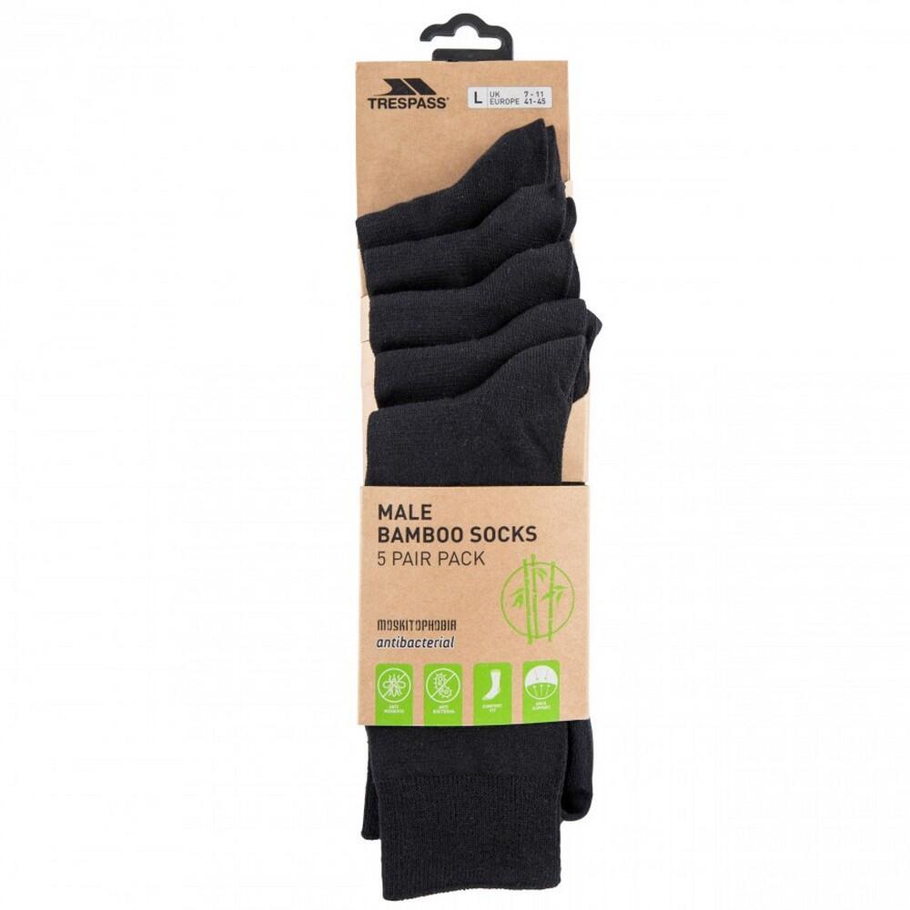 TRESPASS Mens Daily Walking Socks (Pack of 5) (Black)