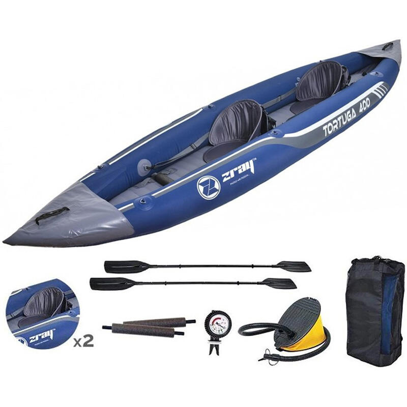 Opblaasbare kajak - Tortuga 400 - 2 personen - incl. talloze gratis accessoires
