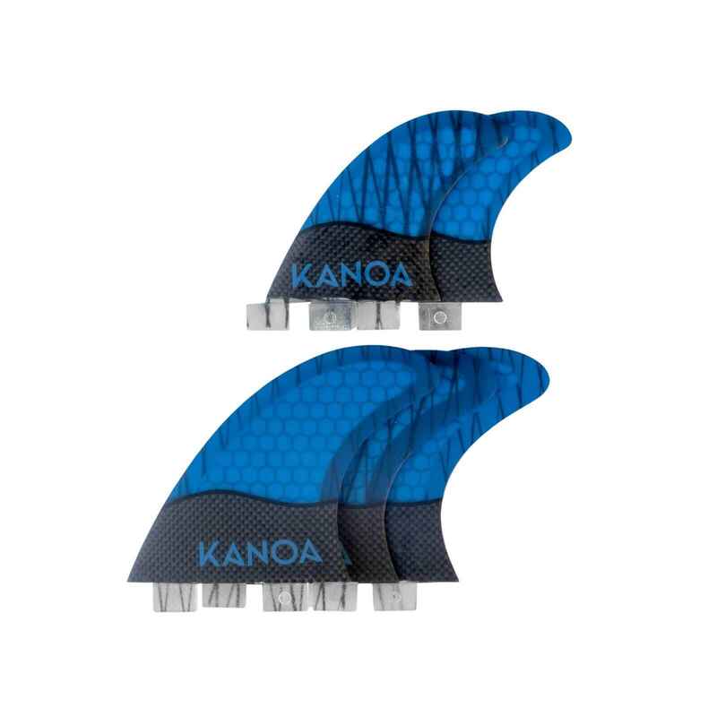 Honeycarbon Finnenset 5-teilig (Thruster + Quad Setup) mit Finbag inkl. Fin Key