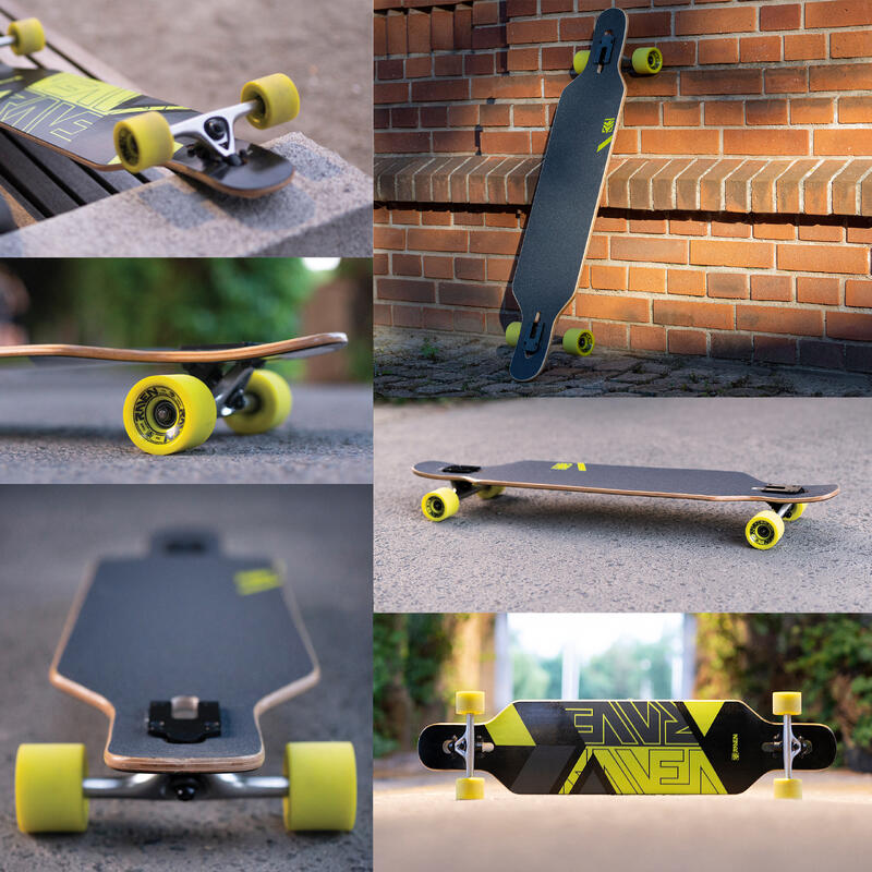 Longboard Skateboard Torex Schwarz/Kalk