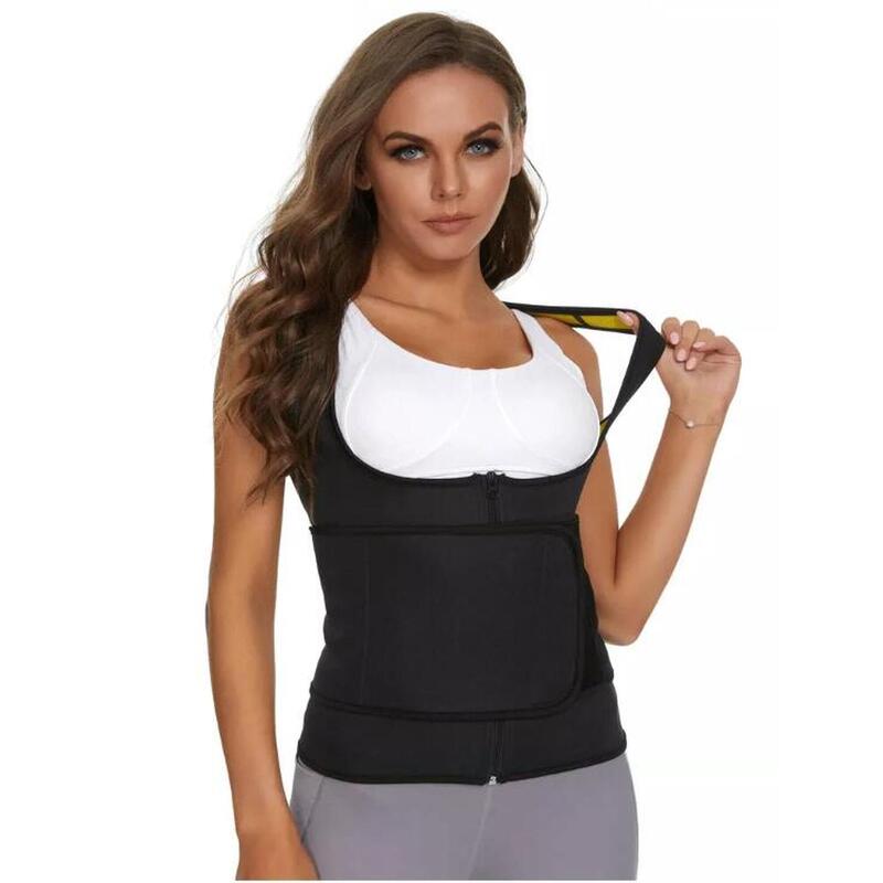 Vesta Fitness pentru slabit femei SlimBody,Neopren, Black,Centura incorporata