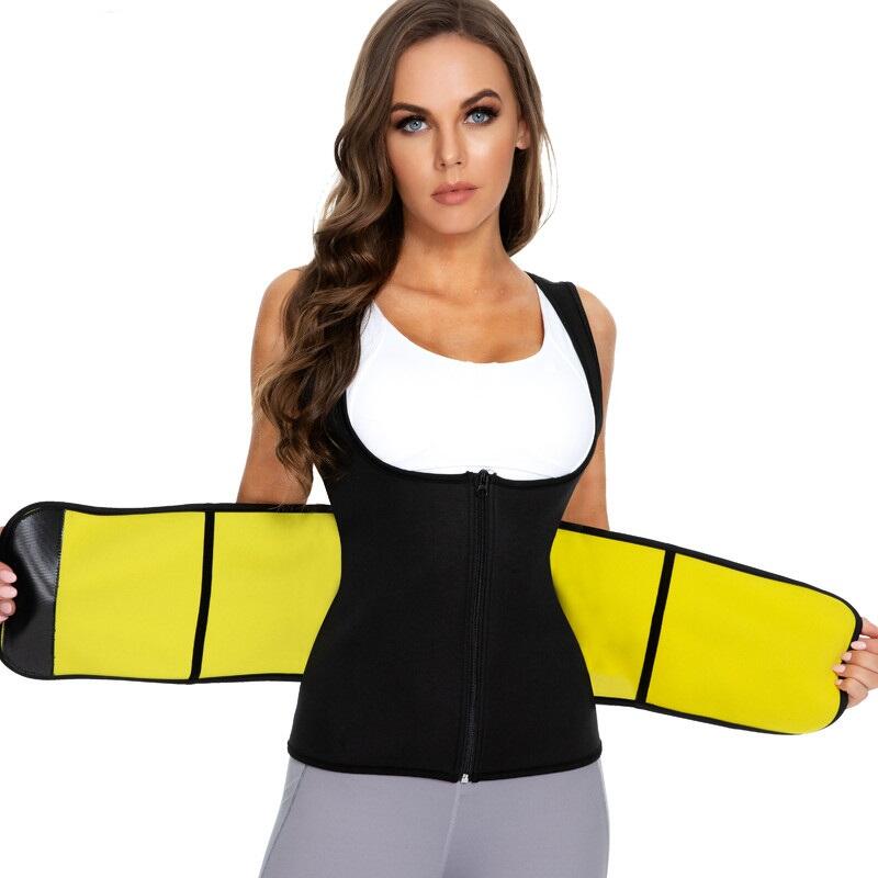 Vesta Fitness pentru slabit femei SlimBody,Neopren, Black,Centura incorporata