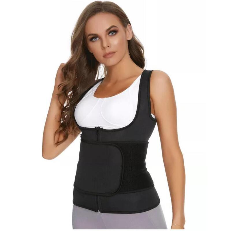 Vesta Fitness pentru slabit femei SlimBody,Neopren, Black,Centura incorporata