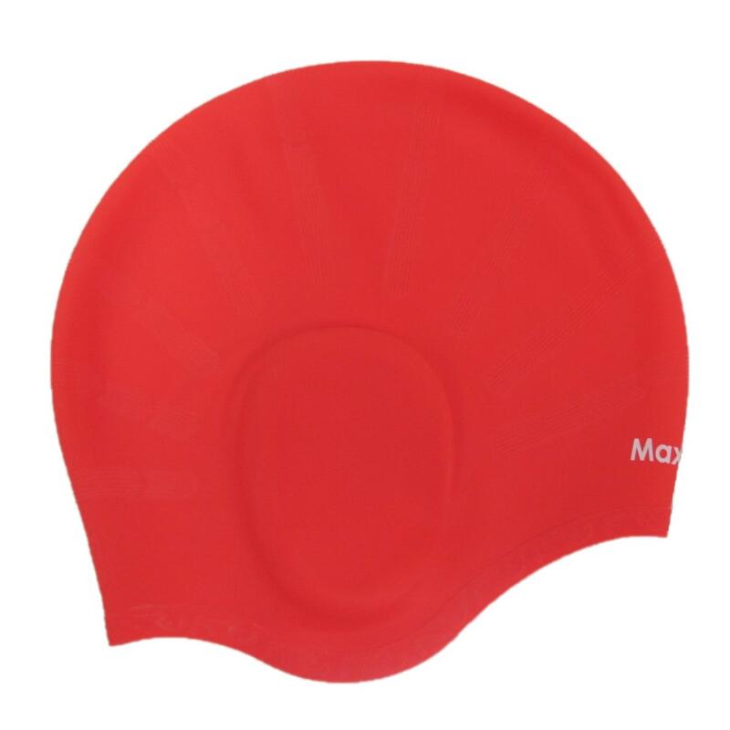 CAP110 Adult Ear-shape High Durability Swimming Cap - Red