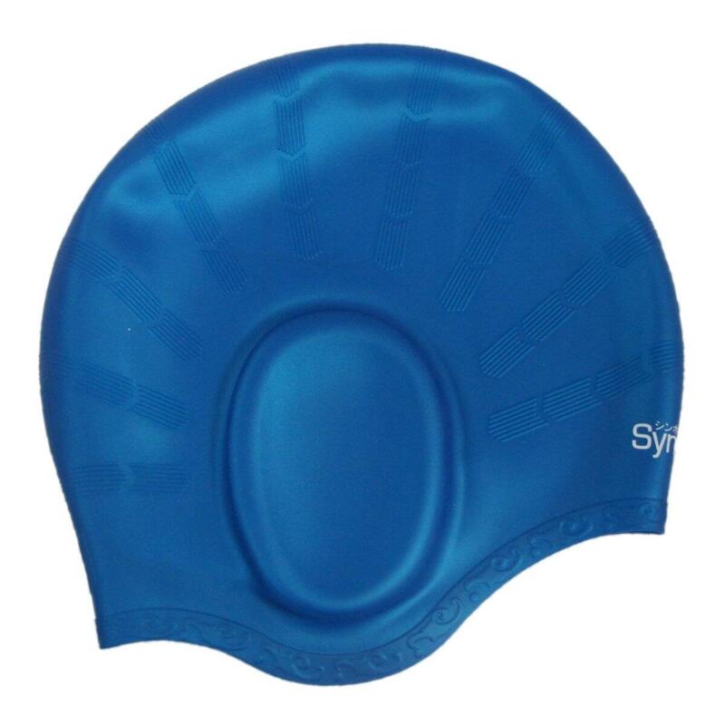 CAP110 Adult Ear-shape High Durability Swimming Cap - Blue