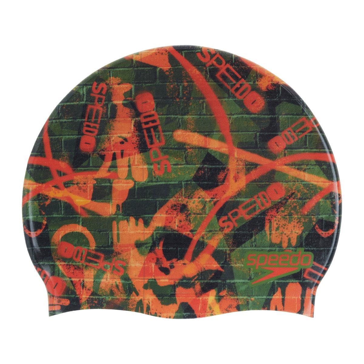 Speedo Digitaal Bedrukte Pet - Olijfgroen/Salso Oranje 2/5