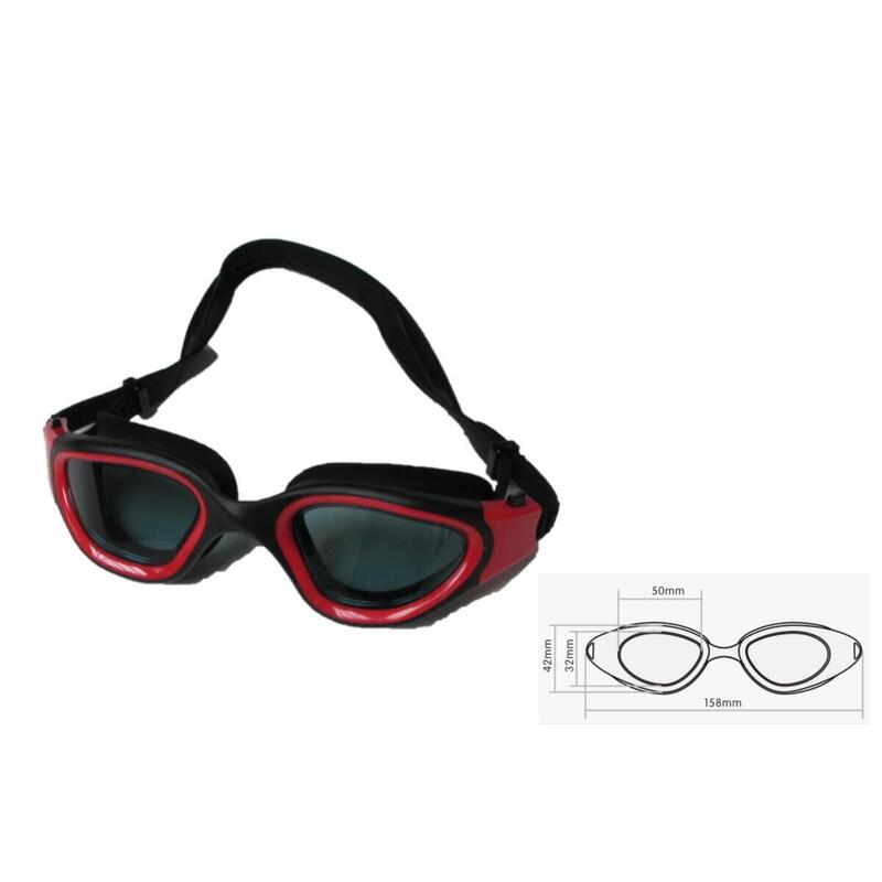 [MS-7200] Silicone Anti-Fog UV Protection Swimming Goggles - Red