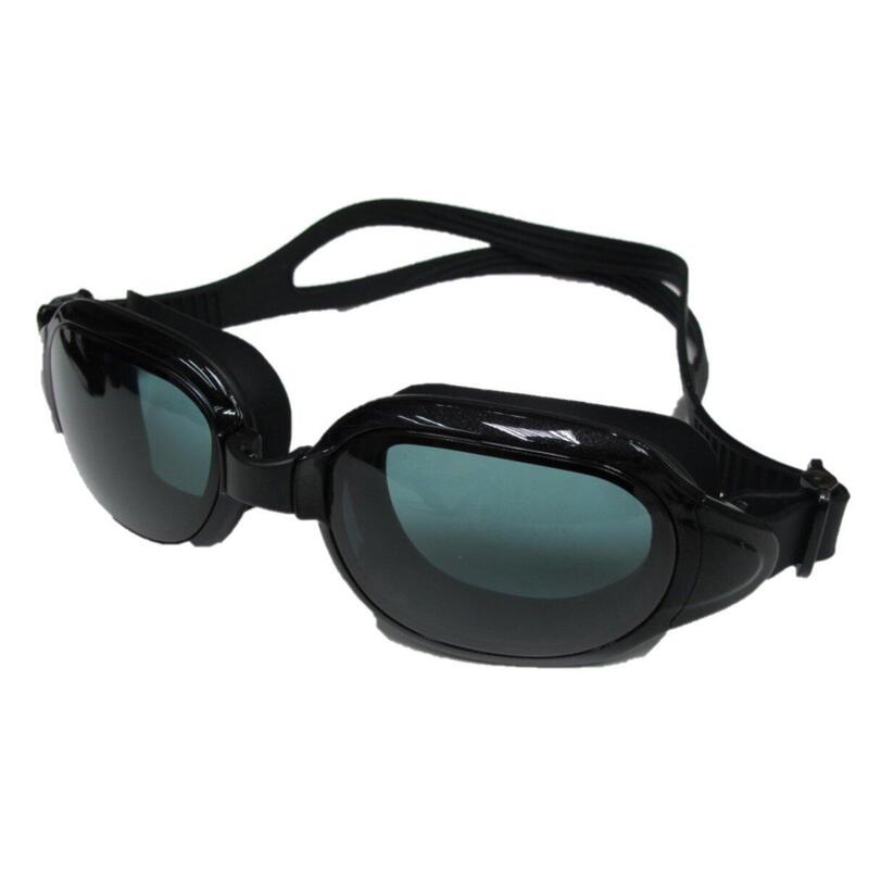 Adult Silicone Anti-Fog UV Protection Optical Swimming Goggles - Black