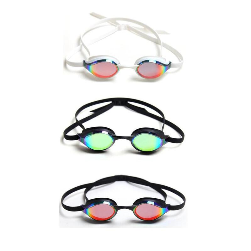 [MS-9800MR] Anti-Fog UV Protection Reflective Swimming Goggles - Black/Red