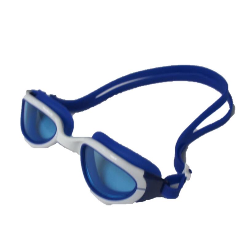 MS4400 Silicone Anti-Fog UV Protection Reflective Swimming Goggles - Blue/White