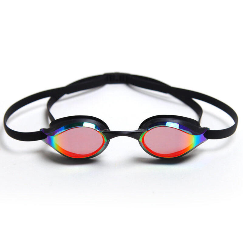[MS-9800MR] Anti-Fog UV Protection Reflective Swimming Goggles - Black/Red