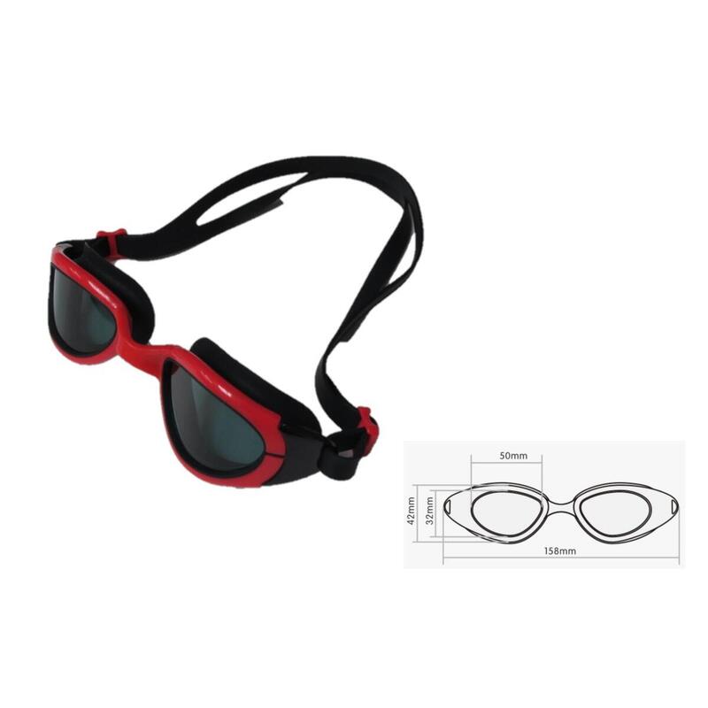 MS4400 Silicone Anti-Fog UV Protection Reflective Swimming Goggles - Red