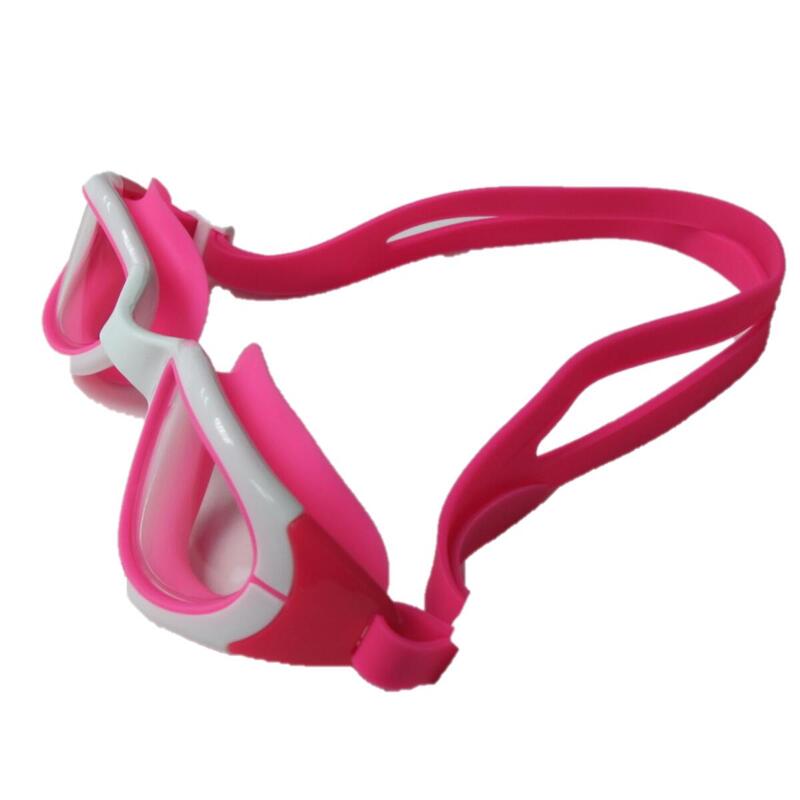 MS4400 Silicone Anti-Fog UV Protection Reflective Swimming Goggles - Pink/White