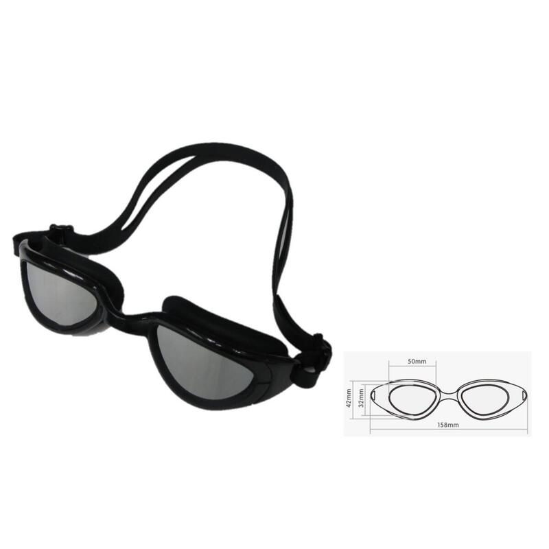 MS4400MR Silicone Anti-Fog UV Protection Reflective Swimming Goggles - Black