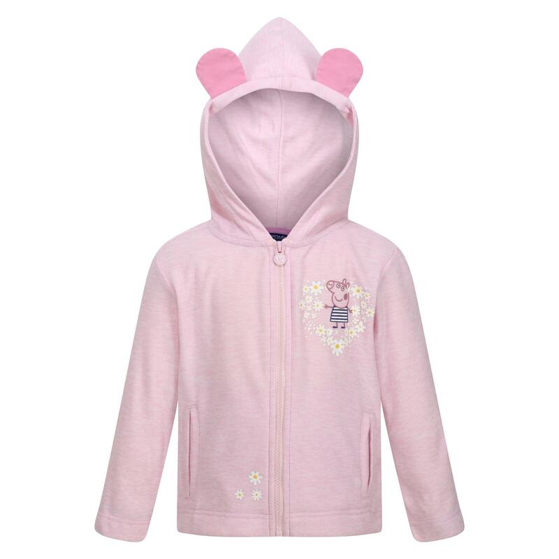 Sudadera con Cremallera de Peppa Pig Floral de Polar para Niños/Niñas Neblina