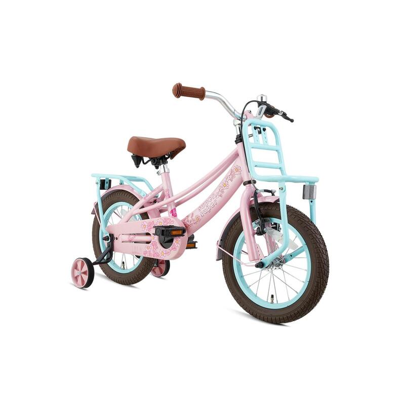 Vélo enfant SuperSuper Lola - Filles - 14 pouces - Turquoise / Rose