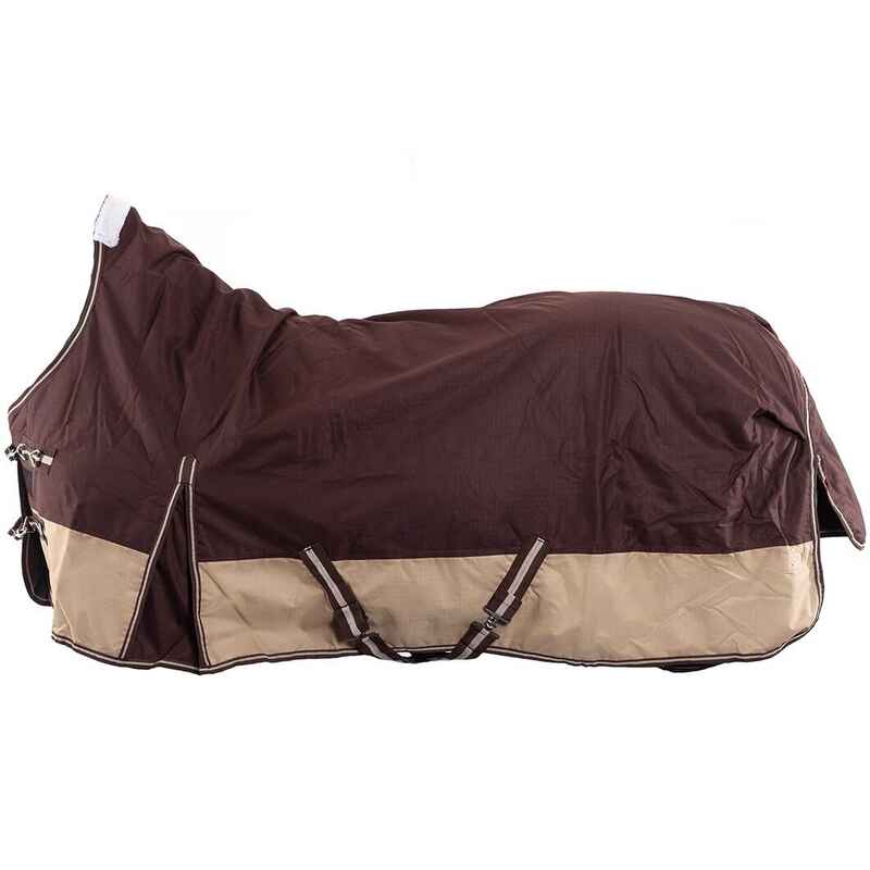 Winterdecke High Neck 300g Füllung 600D BASICLINE braun/beige