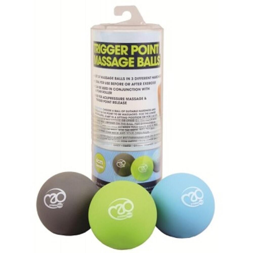 FITNESS-MAD Massage Balls Set (Pack of 3) (Grey/Green/Blue)