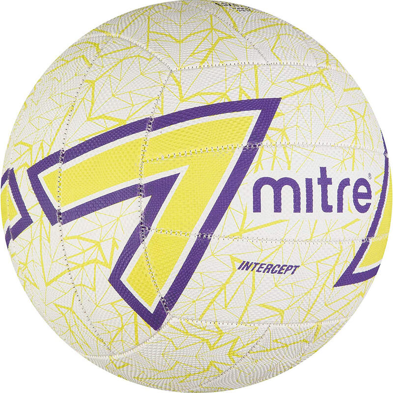 Ballon de netball INTERCEPT (Blanc / Jaune / Violet)