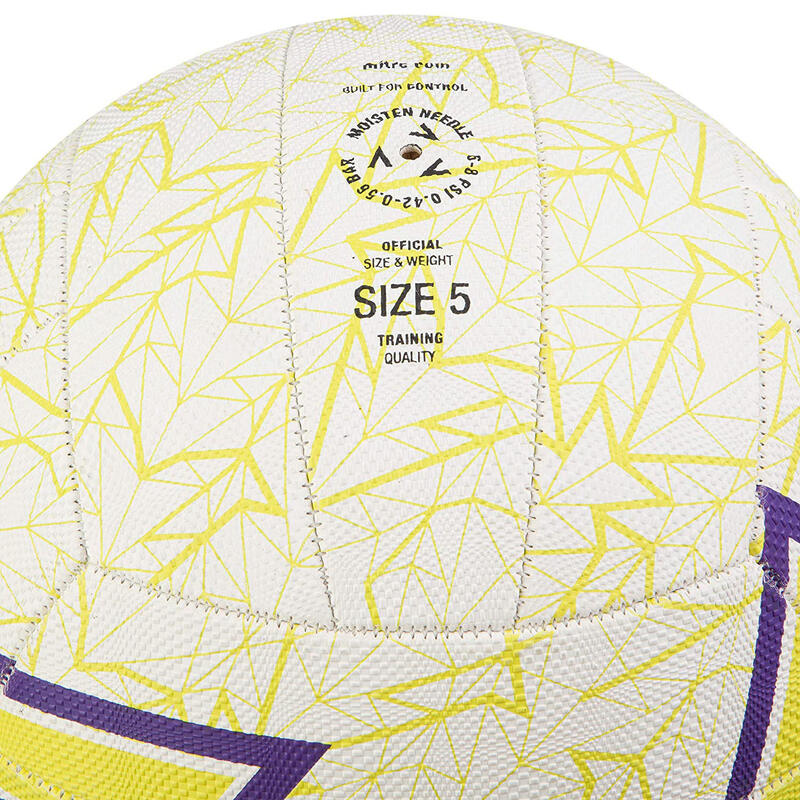 Ballon de netball INTERCEPT (Blanc / Jaune / Violet)