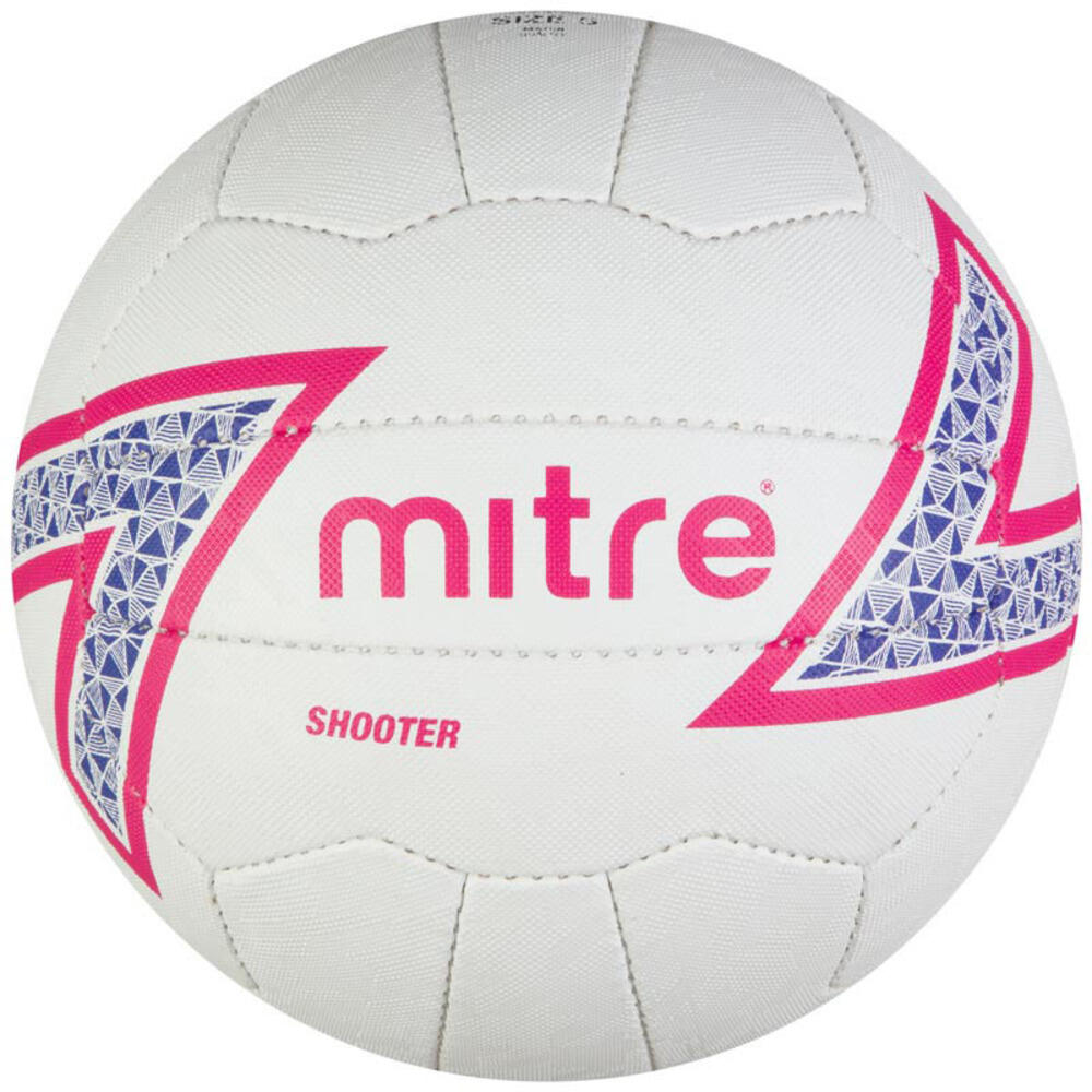 MITRE Shooter Netball (White/Pink/Blue)