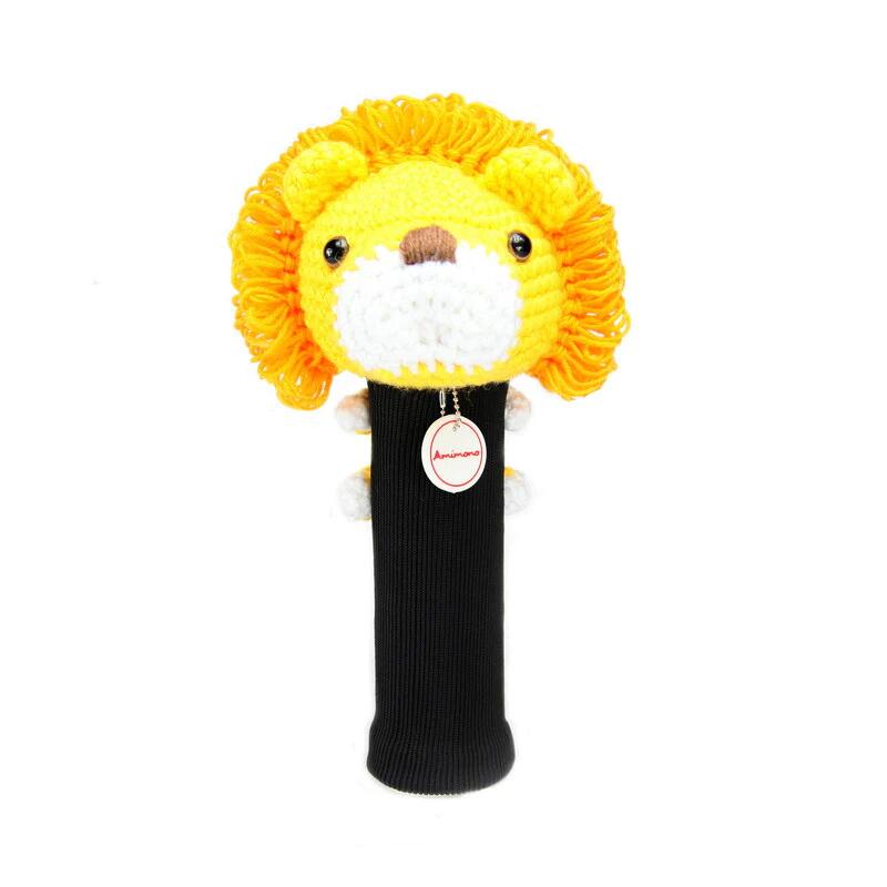 A223 HANDMADE LION GOLF DRIVER HEAD COVER - YELLOW