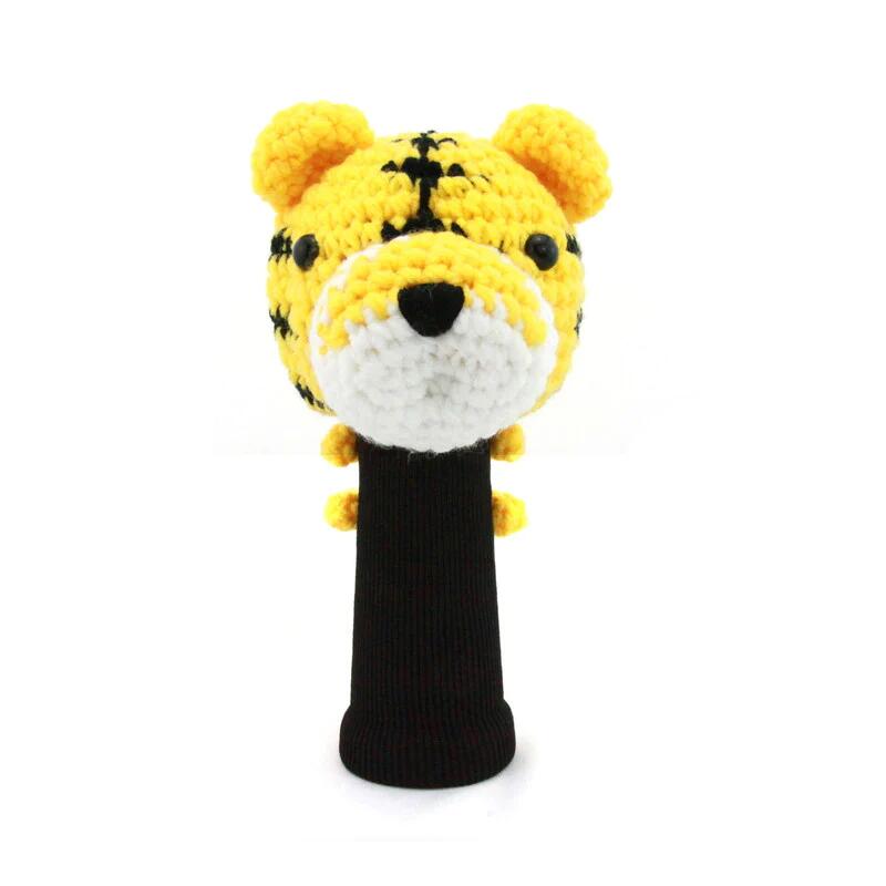 A217 HANDMADE TIGER GOLF DRIVER HEAD COVER - YELLOW