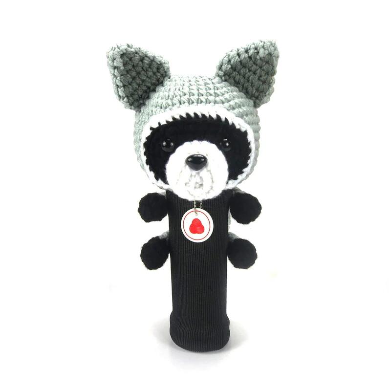 A220 HANDMADE RACCOON GOLF DRIVER HEAD COVER - GREY