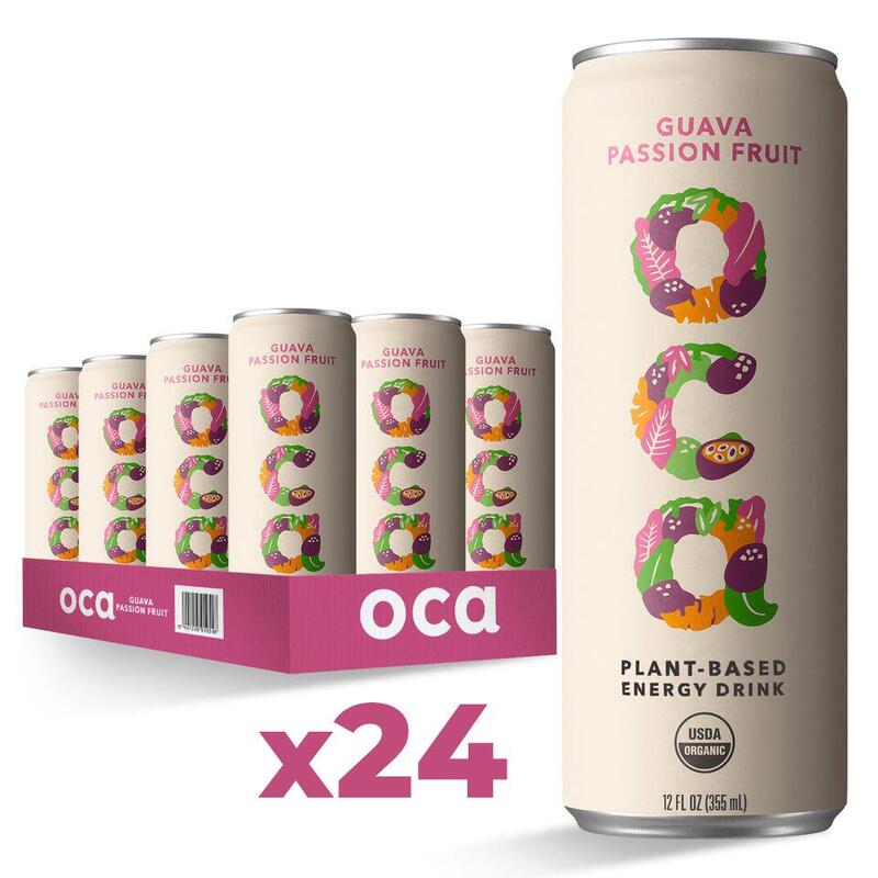 Organic & Vegan Plant Based Energy Drink 24 Packs - Guava Passion Fruit