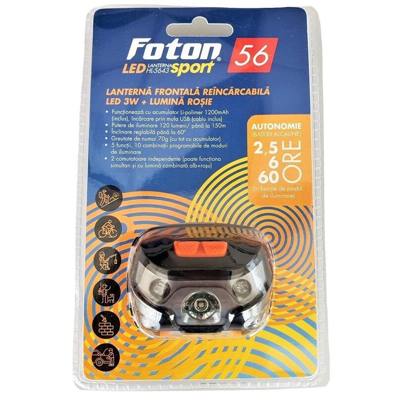 Lanterna frontala Foton Sport HL5643 reincarcabila USB