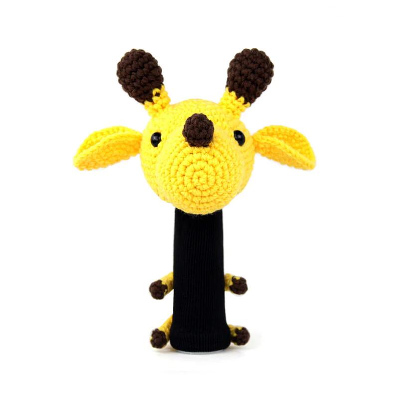 A208 HANDMADE GIRAFFE GOLF DRIVER HEAD COVER - YELLOW