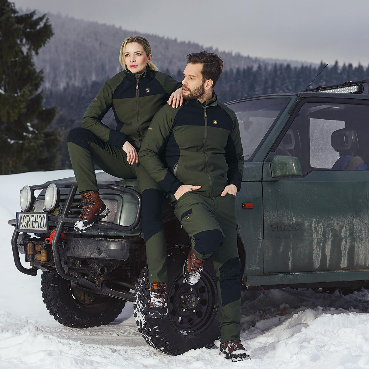 Spodnie myśliwskie męskie Tagart Cramp Pro Black Green elastyczne 5/5