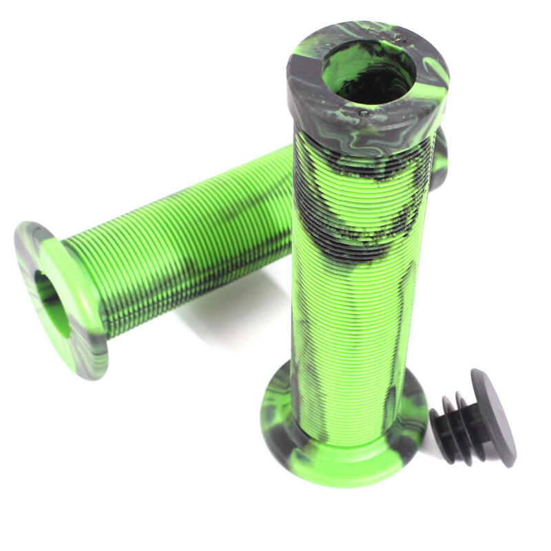 BMX PUNHOS 2TONE VERDE-PRETO 130MM KHEBIKES