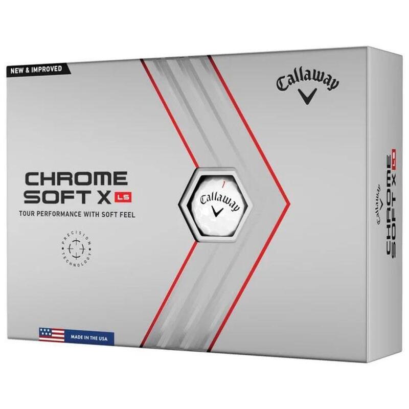 Confezione da 12 palline da golf Callaway Chrome Soft X LS