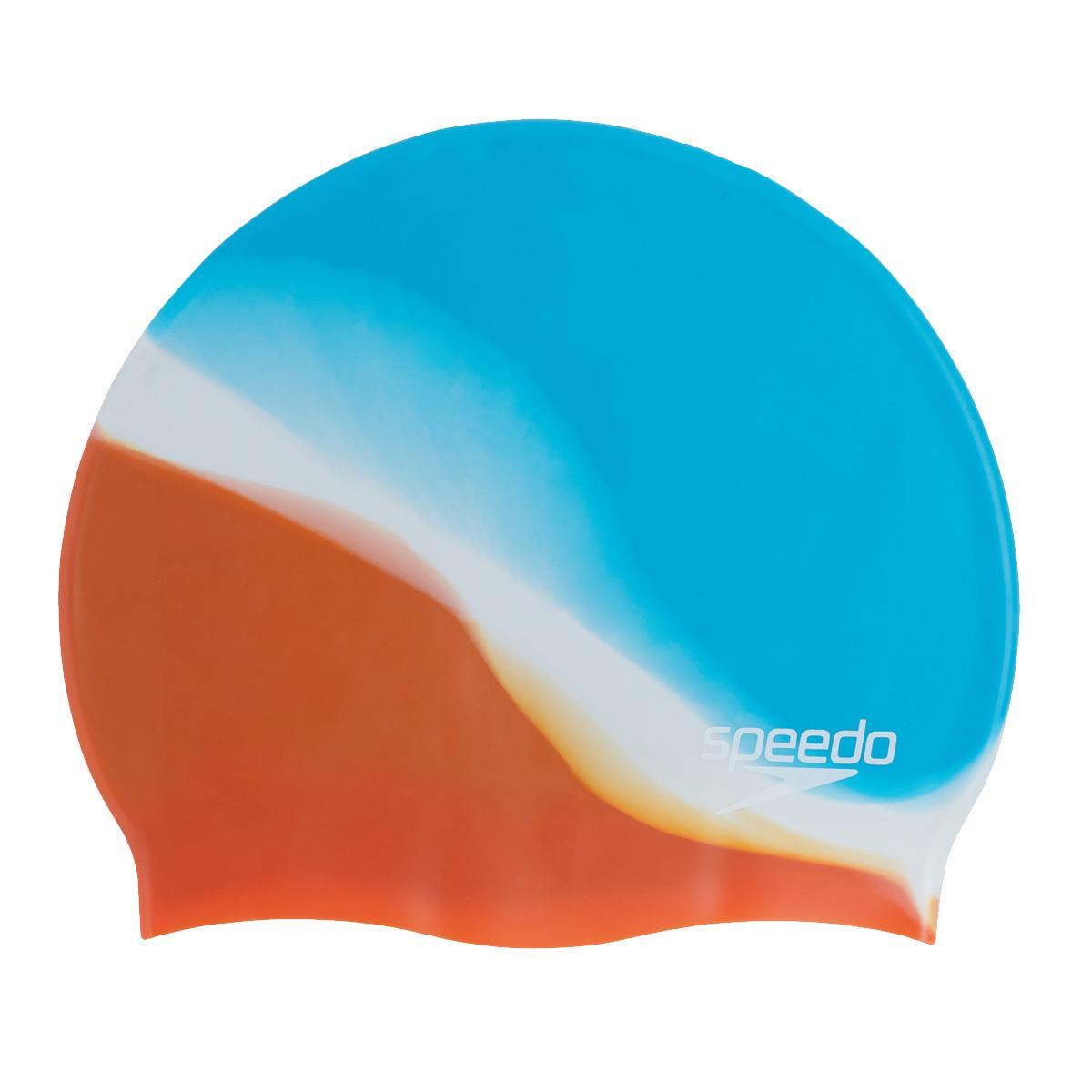 Speedo Multi Colour Silicone Cap - Hypersonic Blue/ Volcanic Orange 4/5