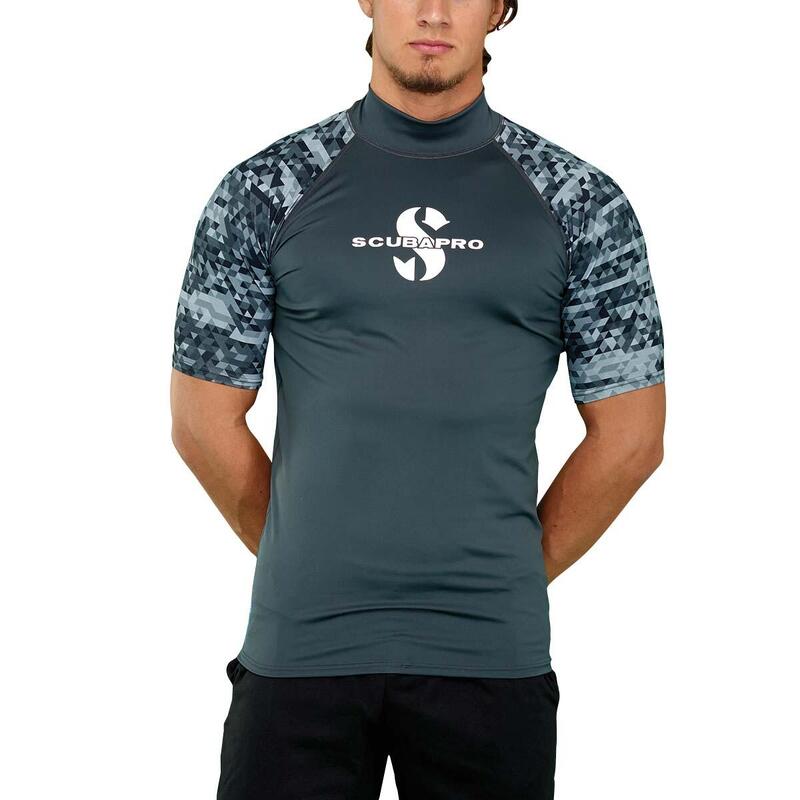 Men's Short Sleeve UPF 50 Rash Guard - Grey