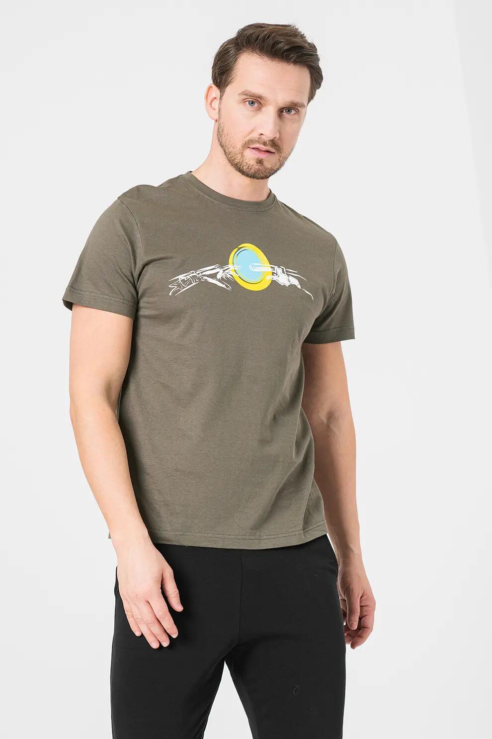 Tricou Casual Mana Bicicleta Barbati Castor Gray-XL 4/5