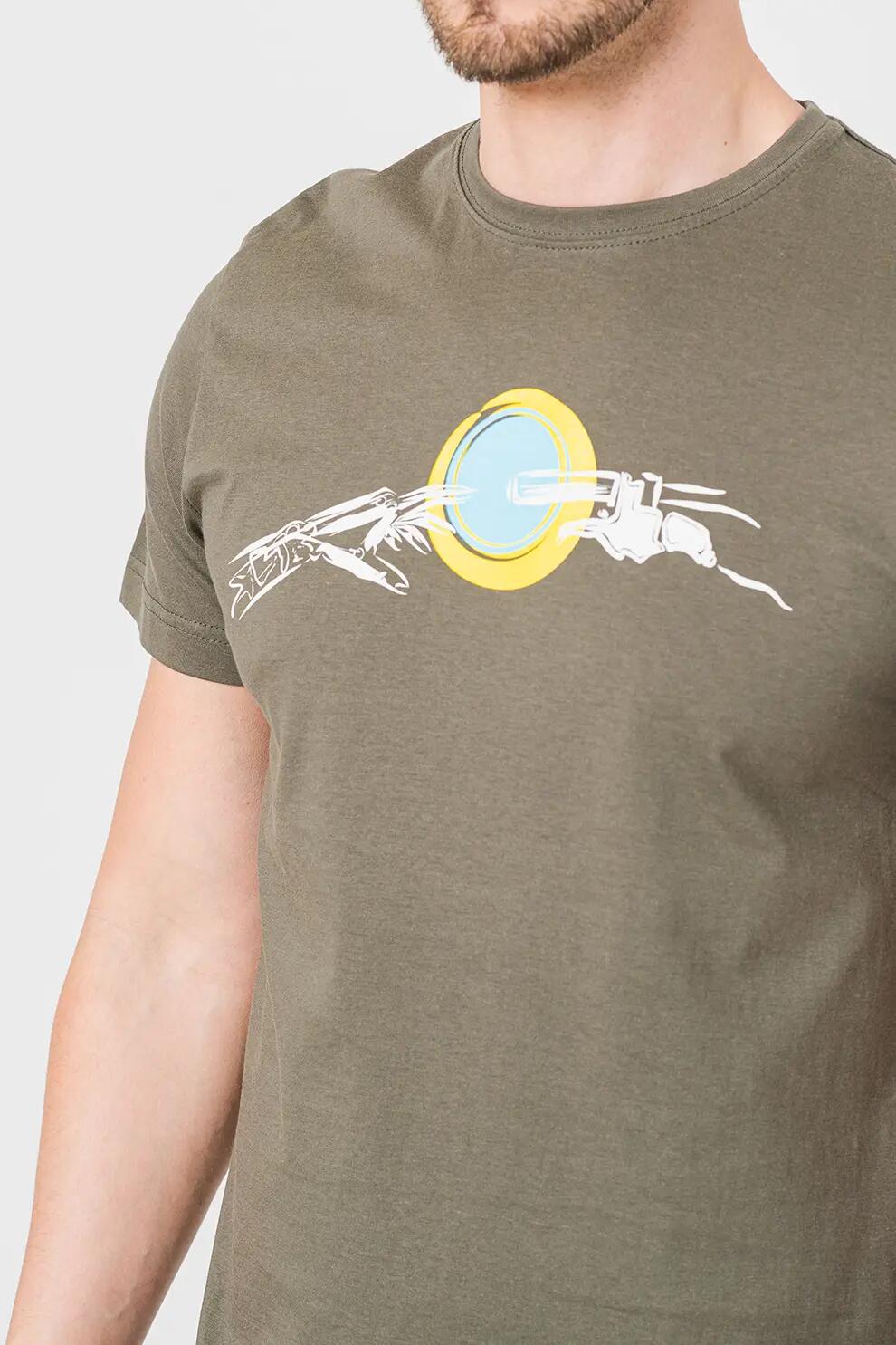 Tricou Casual Mana Bicicleta Barbati Castor Gray-XL 5/5